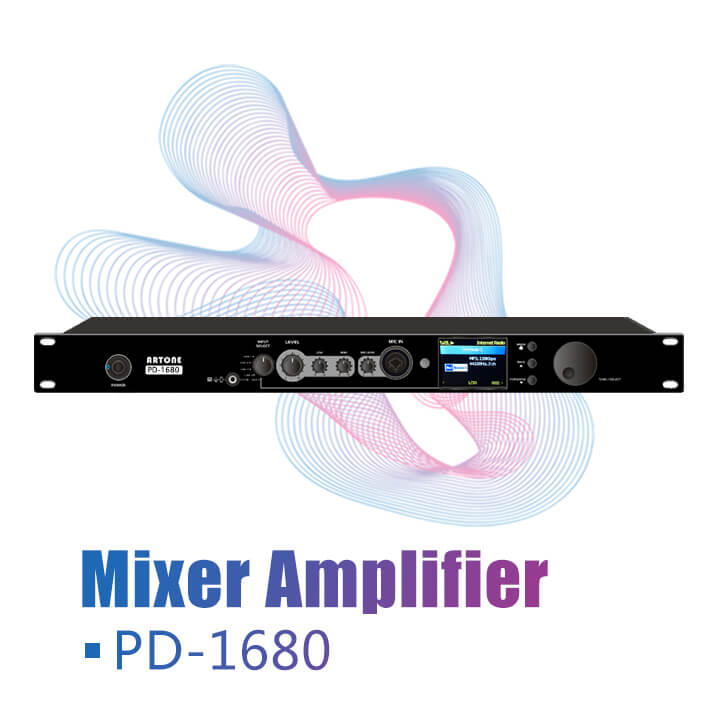 Wifi Audio Internet Radio DAB+ Tuner 1U Mixer Class D Power Amplifier PD-1680 with Bluetooth